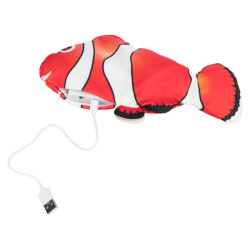 Clownfisch, auf der Seite liegend mit USB-Kabel